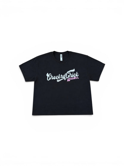 Adult Checkrd Chick Cropped Tee