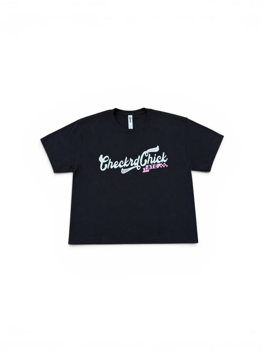Adult Checkrd Chick Cropped Tee
