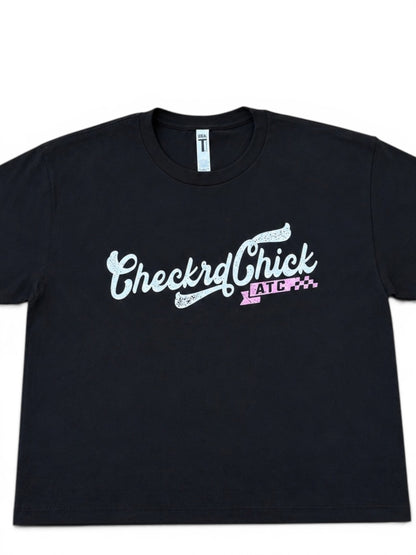 Adult Checkrd Chick Cropped Tee